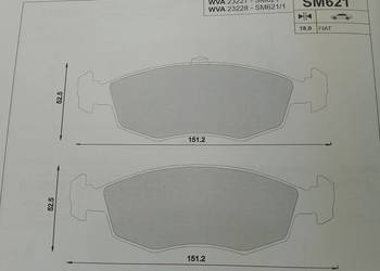 SM621 Klocki hamulcowe kpl. przód FIAT PALIO 1.6 04.96-10.02
