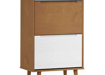 Szafka na buty MOLDE brązowa 595x35x103 cm lita sosna WM-350525