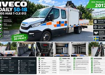 Iveco Daily 50-18 z 2017 roku, wyposażone w żuraw HIAB T-CLX 013