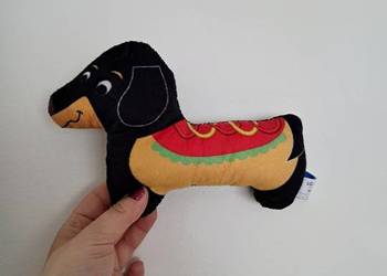 Pluszowa maskotka Jamnik Hot Dog | miękki, płaski pluszak