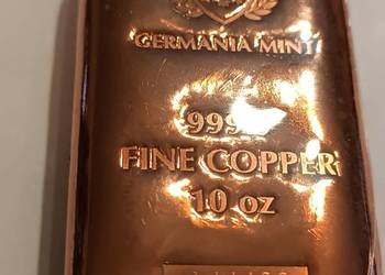 Sztabka miedzi 10 uncji Germania Mint