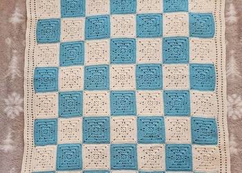 Ręcznie robiony kocyk niemowlęcy 90x75 cm – Wełna Jagnięca (Lambswool)