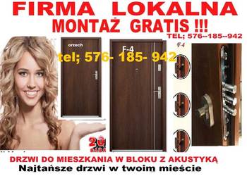Drzwi z montażem wejściowe ZEWNĘTRZNE akustyczne