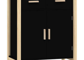 Szafka czarna 62x38x75 cm materiał drewnopochodny WM-345676