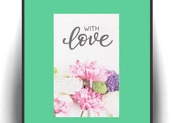 love plakat A4,  mały obrazek na ścianę, plakat do sypialni
