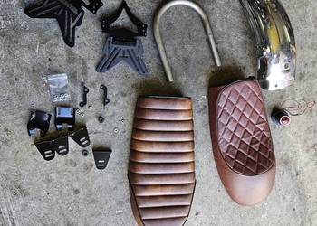 Części do budowy Cafe Racer kanapa zadupek błotnik clip-on lampa