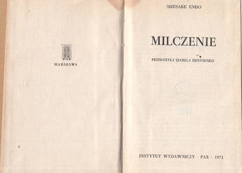(02554) MILCZENIE – SHUSAKU ENDO
