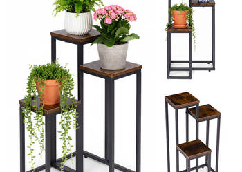 Kwietnik stojący stojak na kwiaty ozdoby 3 półki loft ModernHome