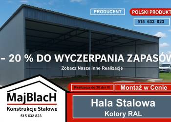 RABAT -15% TANIEJ  WIATA OTWARTA / GARAŻ BLASZANY GRAFIT  - Maj-Blach
