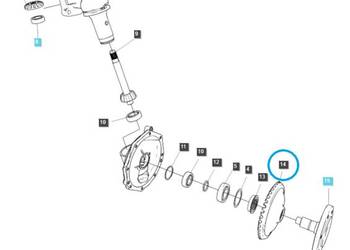 Koło zębate, zębatka stożkowa 38T / TRG400 / LS Tractor 40195032