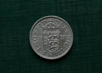 WIELKA BRYTANIA - 1 szyling, 1957r Herb angielski