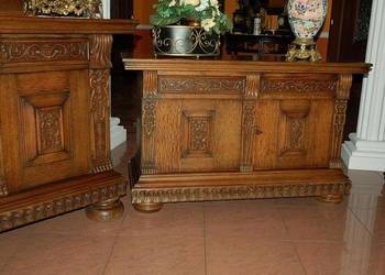 Dębowa rzeźbiona komoda, szafka - 130 cm - cena 1900 zł