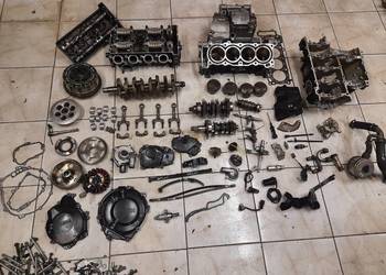 Yamaha r6 silnik części RJ05 głowica wał cylinder skrzynia