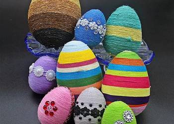 Jajka ze sznurka sznurek pisanki Wielkanoc ozdoby prezent