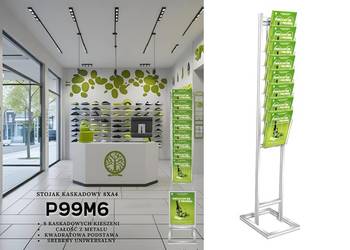 Stojak druciany na katalogi reklamowe A4 wolnostojący - solidny metalowy