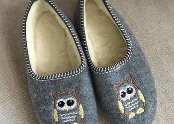 Kapcie filcowe ocieplane runem owczym 38 nowe