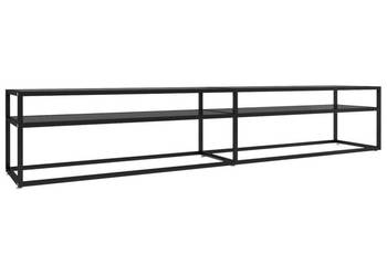 Szafka pod TV czarna 220x40x405 cm hartowane szkło WM-331731