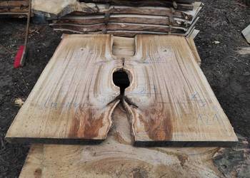 Monolit 124x50-80x5 dąb stolik kawowy blat oak live edge