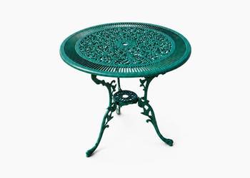 Elegancki Okrągły Stolik Ogrodowy w Stylu Retro / Vintage – Zielony
