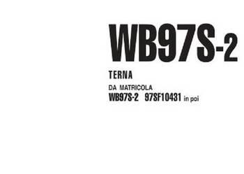 Komatsu WB97S-2 instrukcja naprawy PL Komatsu WB97S-2 instrukcja naprawy PL