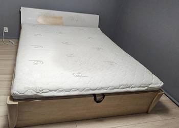 Łóżko dębowe z materacem plus zagłówek
