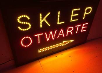LED Reklama SKLEP OTWARTE strzałka 80x50 cm diodowa dwustron