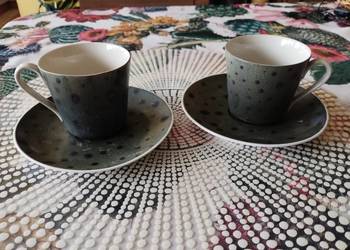 PRL filiżanki do kawy kropki Ćmielów Pruszków 2szt