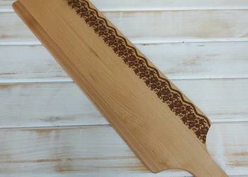 Długa Drewniana Deska do Krojenia i Serwowania "Koronkowe Kwiaty"