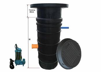 PRZEPOMPOWNIA DN 600 H2,5m Pompa WQ1,1kW z Rozdrabniaczem
