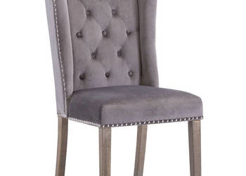 Krzesło stołowe szare obite aksamitem WM-287951