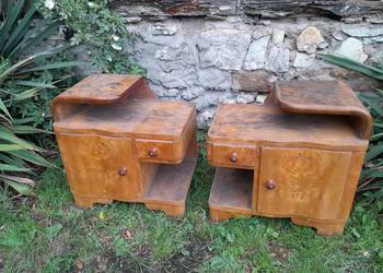 Dwie stare szafki nocne do renowacji zabytek PRL retro vintage