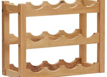 vidaXL Stojak na 12 butelek wina, 47x21x36 cm, lite drewno dębowe(SKU:28920