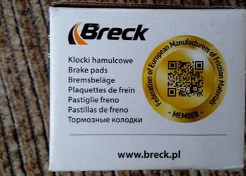 KLOCKI HAM BRECK FORD VOLVO  S40 V50 C-MAX PRZÓD