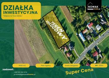Widna Góra|44,30 ar|teren usługowy SU |200 m od A4| 2km od Jarosław