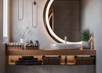 Lustro PIPPI LED — okrągłe z organicznie ściętym bokiem