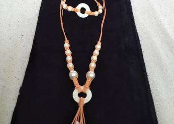 Komplet w stylu Boho - naszyjnik i bransoletka - rękodzieło