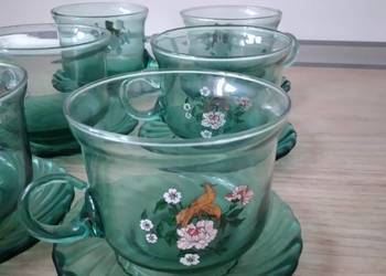 filiżanki,szkło PRL