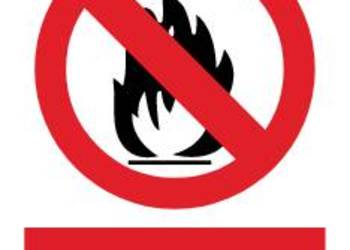 Naklejka BHP Zakaz rozpalania grilla i ognisk ZZO-5