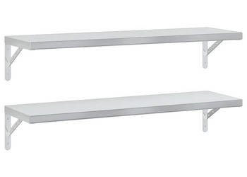 Półki ścienne 2 szt. 100x30 cm srebrna stal nierdzewna WM-3214503