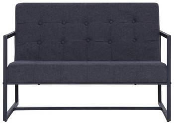 vidaXL 2-osobowa sofa z podłokietnikami, ciemnoszara(SKU:282162)