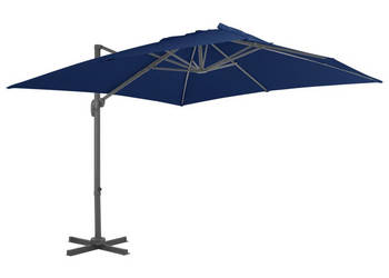 Parasol wiszący z aluminiowym słupkiem 3x3 m niebieski WM-47002