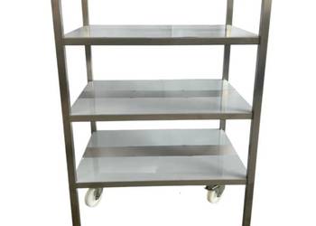 Regał na 4 półki  na kółkach 600×800×1600 mm, AISI 304