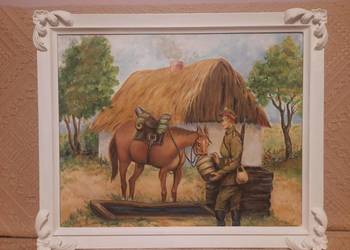 Ułan poi konia przy studni (62 cm:51,5 cm) Hieronim Lange
