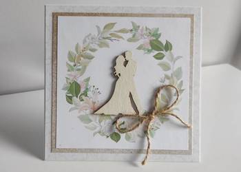 Kartka ręcznie robiona na ślub Para Mloda