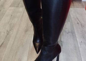 (41) ASOS Design/ Czarne Kozaki szpilki wieczorowe z Londynu, NOWE