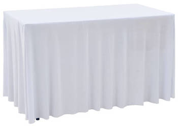 Elastyczne obrusy z falbaną 2 szt. 183 x 76 x 74 cm białe WM-133585
