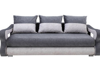 Kanapa Tapicerowana Szara z Poduszkami ANDŻELIKA