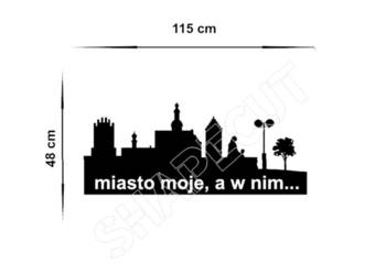 NAKLEJKA NA ŚCIANĘ OZDOBNA MIASTO 115cm X 48cm NAKLEJKA BEZ TŁA - PLOTER