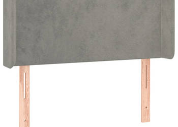 Zagłówek do łóżka z LED jasnoszary 83x16x78/88 cm aksamit WM-3122986
