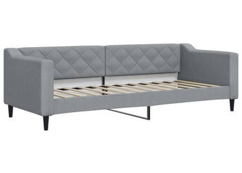 Łóżko dzienne jasnoszare obite tkaniną 80x200 cm WM-354156